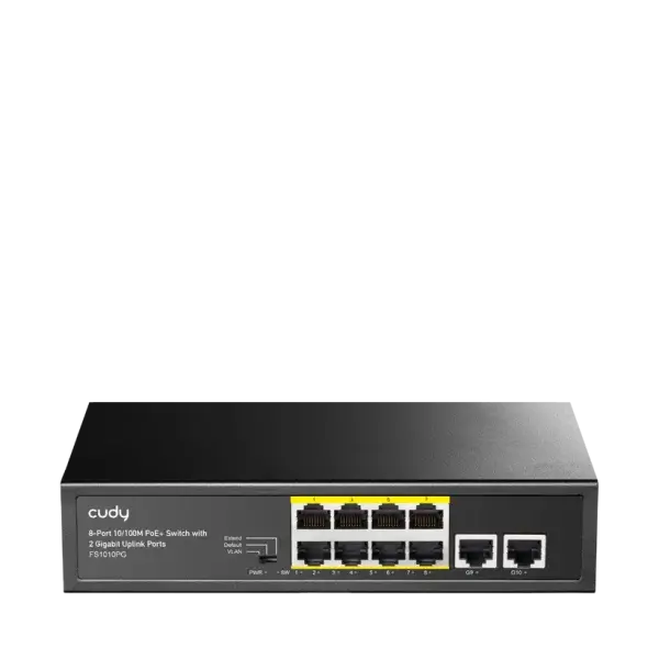 CUDY SWITCH FS1010PG 8 PORT 10/100 POE ,2 UPLINK GIGABIT PORT 120W - Image 2