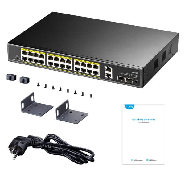 CUDY SWITCH GS1026PS2 24 PORT GIGABIT POE, RACKMOUNT 280W