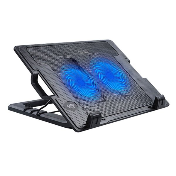 GEATIX COOLING PAD N182, 2 FANS, BLACK, 2 USB-PORT, 9" TO 17".