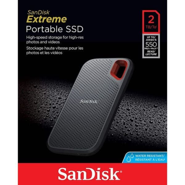 SANDISK SSD DRIVE EXTERNAL EXTREME 2TB.