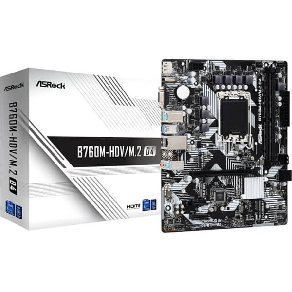 ASROCK MOTHERBOARD B760M-HDV/M.2 DDR5 WHITE