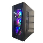 POWERCASE DESKTOP CASE TEMPERED GLASS SIDE 3XFAN RGB-ATX