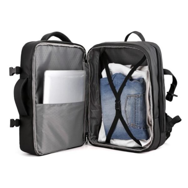 MOUSCHI BAG LAPTOP VEGA TRIPLE LAYER BACKPACK BLACK 15.6" - Image 3