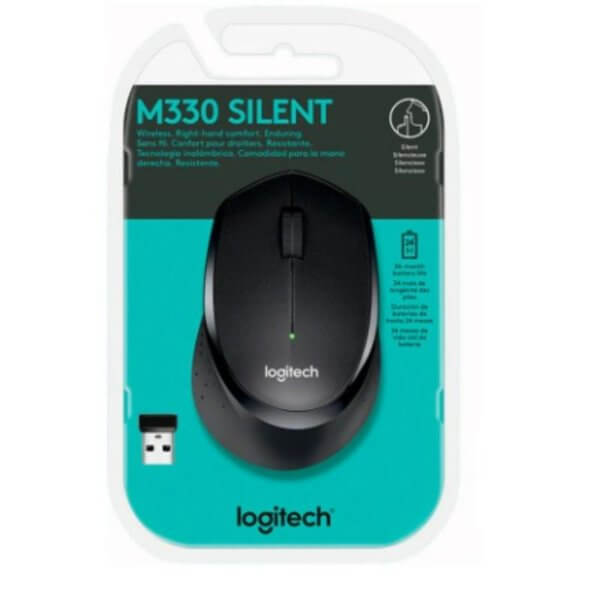 LOGITECH MOUSE WIRELESS M330 ORIGINAL SILENT PLUS BLACK .