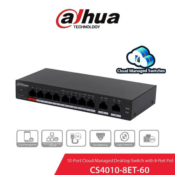 DAHUA SWITCH DH-CS4010-8ET-60 10 PORT - Image 2