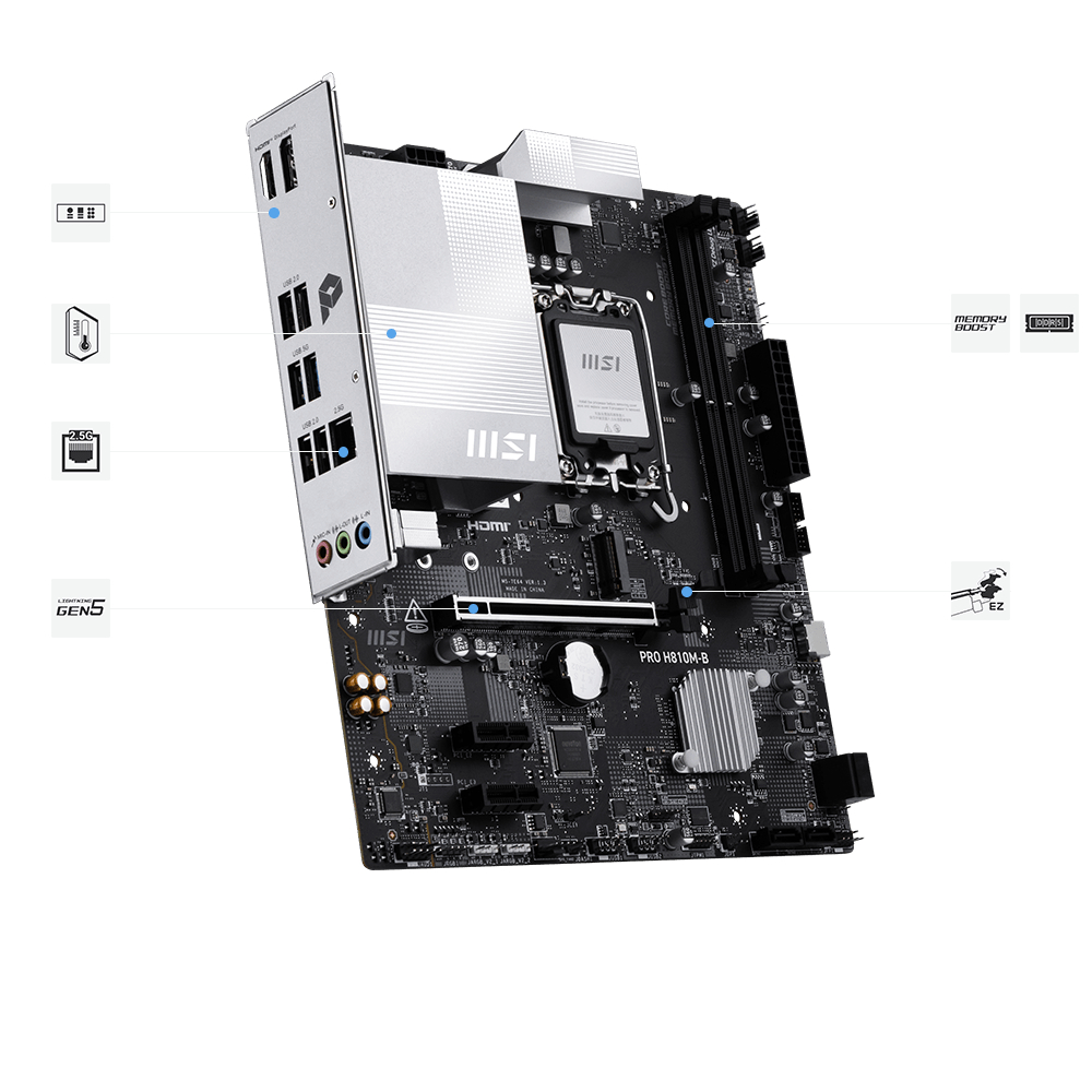 MSI MOTHERBOARD PRO H810M-B LGA 1700 - Image 2
