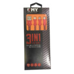 EMY CABLE USB-C - LIGHTNING - USB MICRO C 1METER