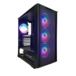 POWERCASE CASE DT- TEMPERED GLASS SIDE 4XFAN RGB - ATX