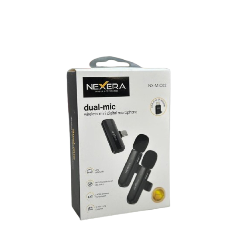 NX-MIC02-1.jpg NEXERA MICROPHONE WIRELESS DUAL-MIC - Image 1