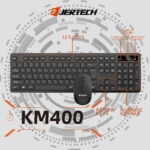 JERTECH COMBO WIRELESS SILENT KEYBOARD & MOUSE EN/AR, WATERPROOF KM400 - Image 2